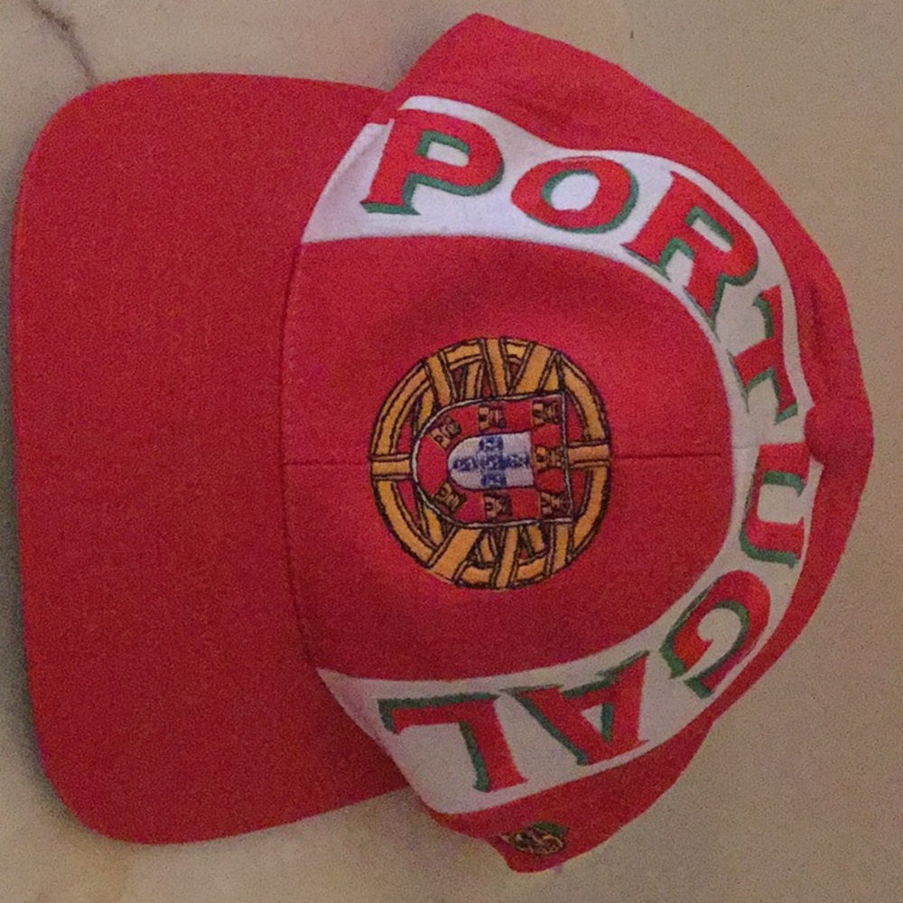 Red Portugal hat like new adjustable size strap